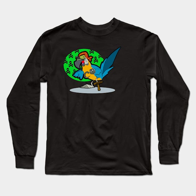 Pirate Parrot Long Sleeve T-Shirt by RichCameron